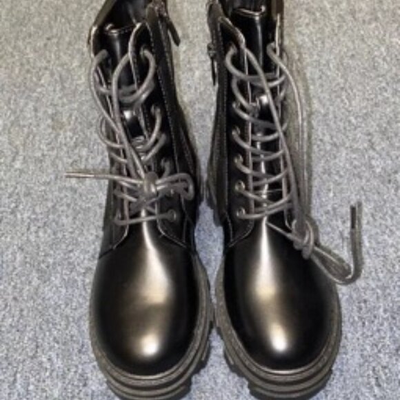 Top Moda Binx Woman's Combat Boot Black Size 6 - Picture 4 of 7